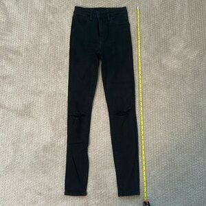 American Eagle Black Jegging Jeans Size- size 0 LONG